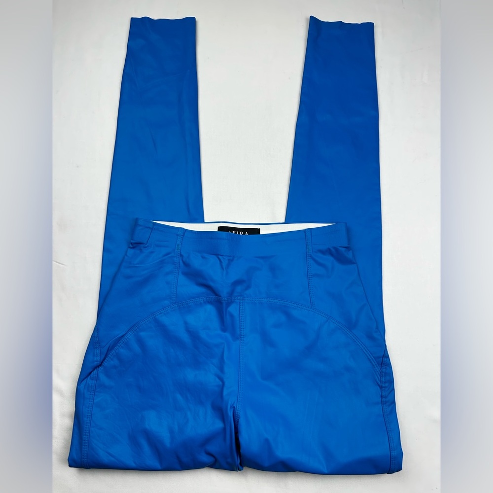 AKIRA women's faux leather Vibrant Blue leggings size XS